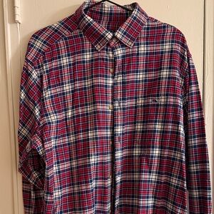 Men's Vineyard Vines  Red and Blue Plaid Flannel